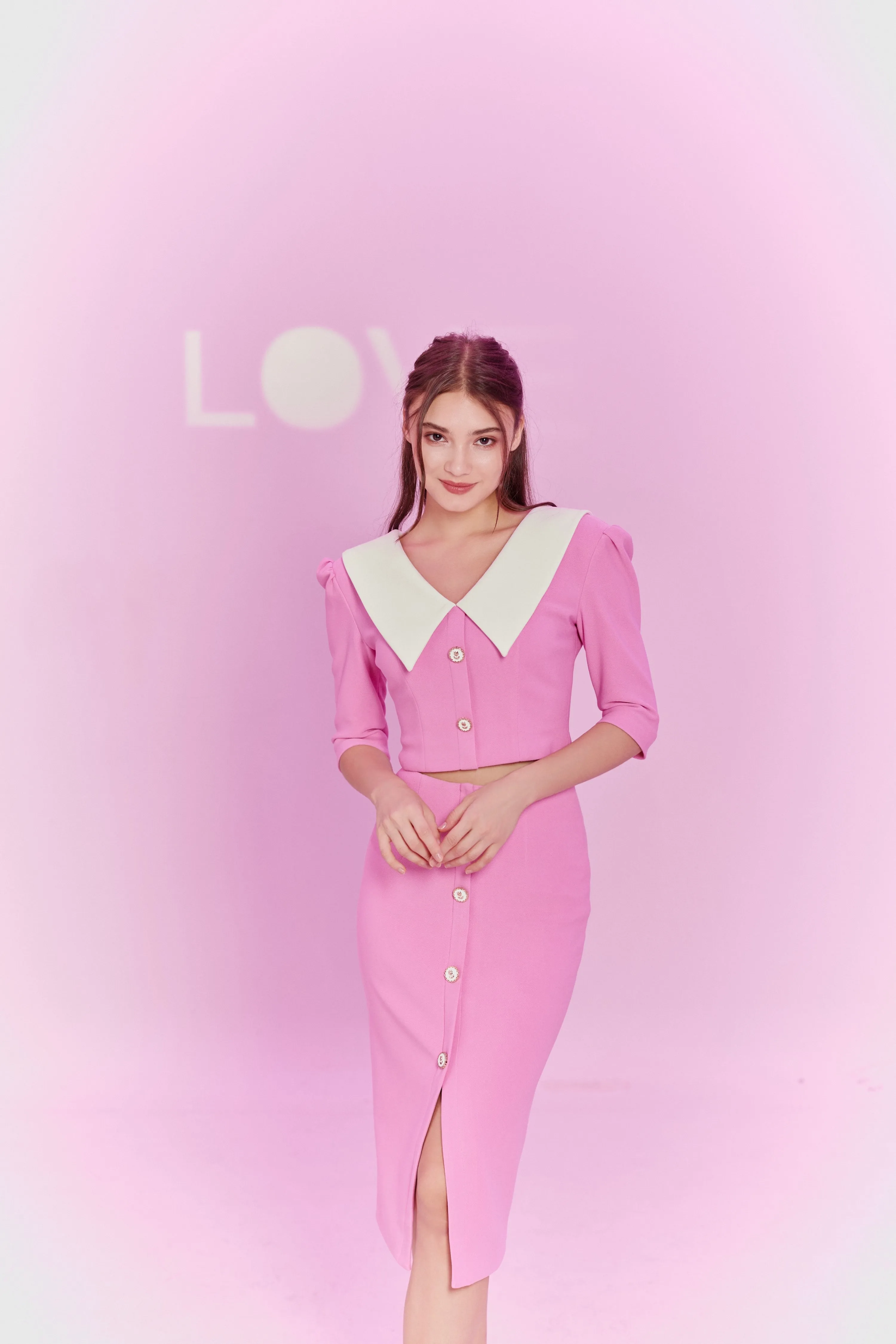 Gerilynn Pink Pencil Skirt