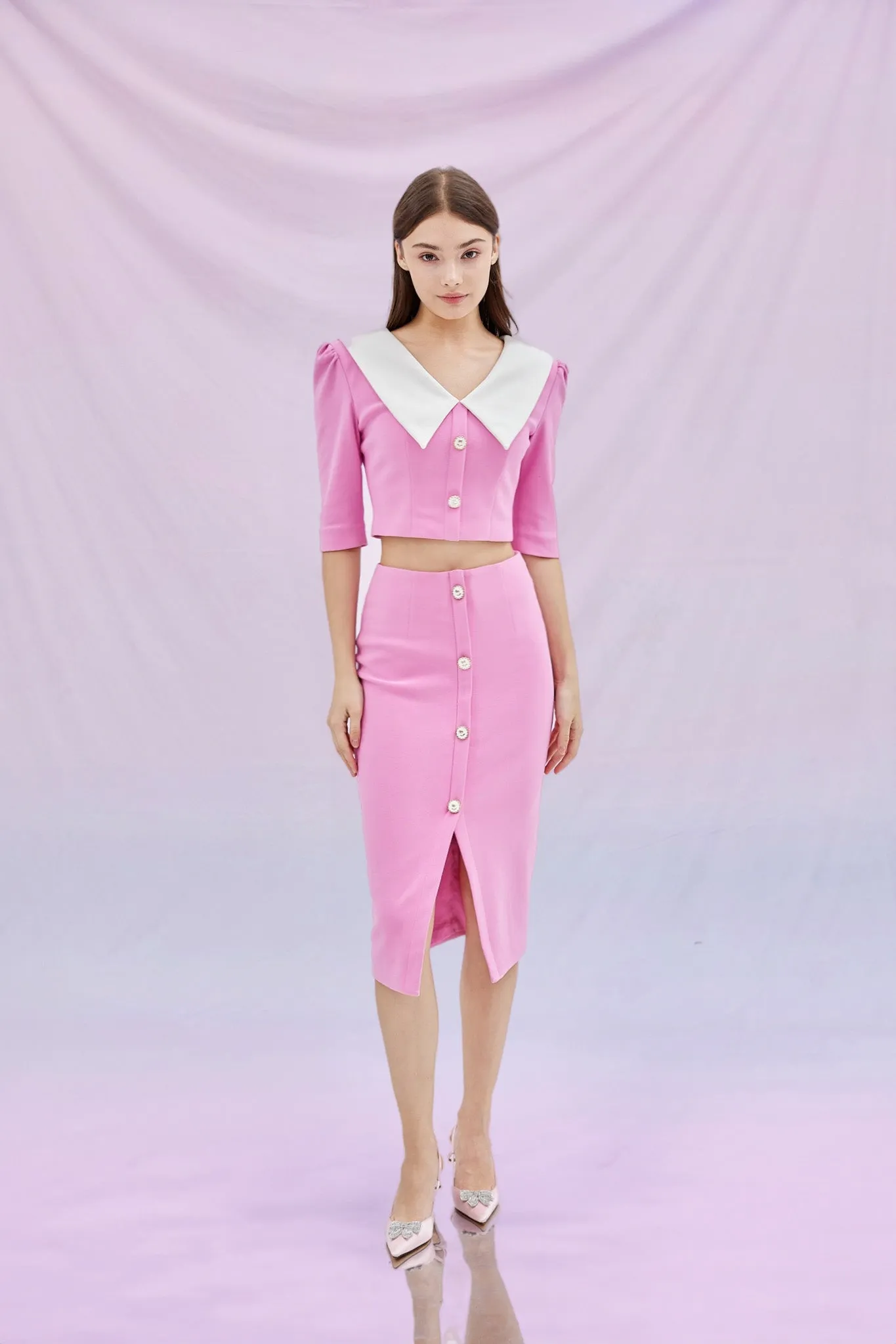 Gerilynn Pink Pencil Skirt