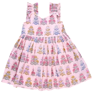 Girls Via Dress - Pink Flowerette