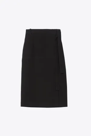 Heavy Cady Mid Length Wrap Skirt