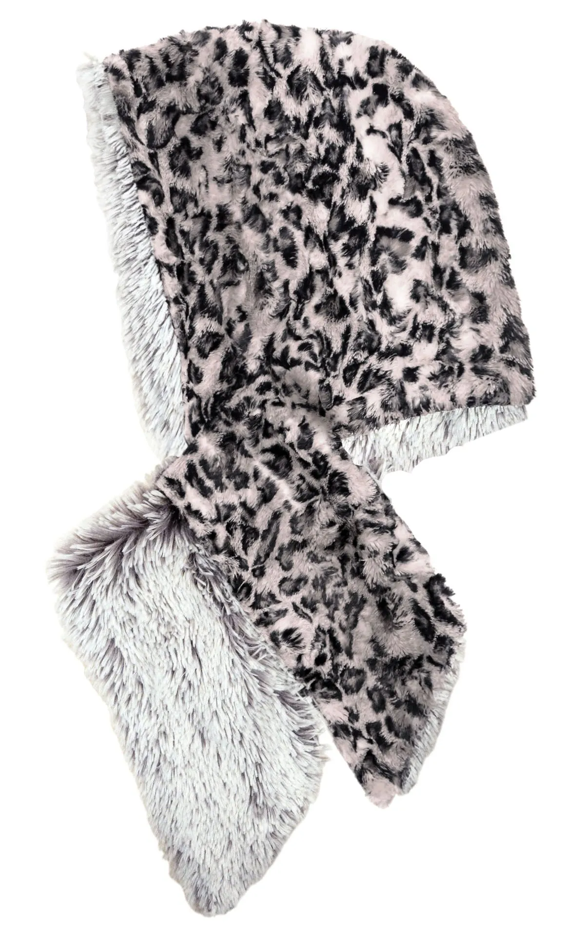 Hoody Scarf - Fox Faux Fur with Cuddly Fur (Foxy Beach and Pearl Fox/Savannah Cat - One Each Left!)
