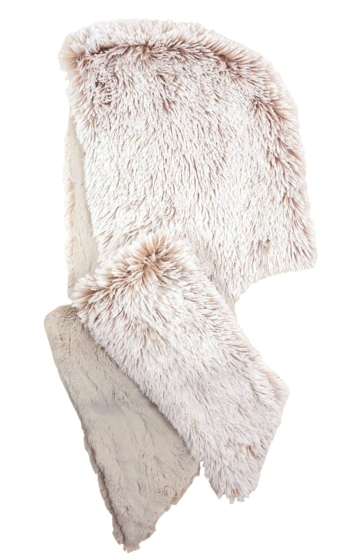 Hoody Scarf - Fox Faux Fur with Cuddly Fur (Foxy Beach and Pearl Fox/Savannah Cat - One Each Left!)