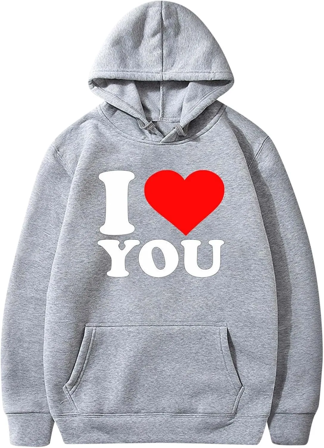 I Love You Sweatshirt Womens Long Sleeve Pullover Tops with Pockets Oversized Hoodies Baggy Tunic Tops Blouse