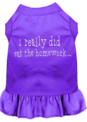 I Really Did Eat The Homework Screen Print Dress Purple Xxxl