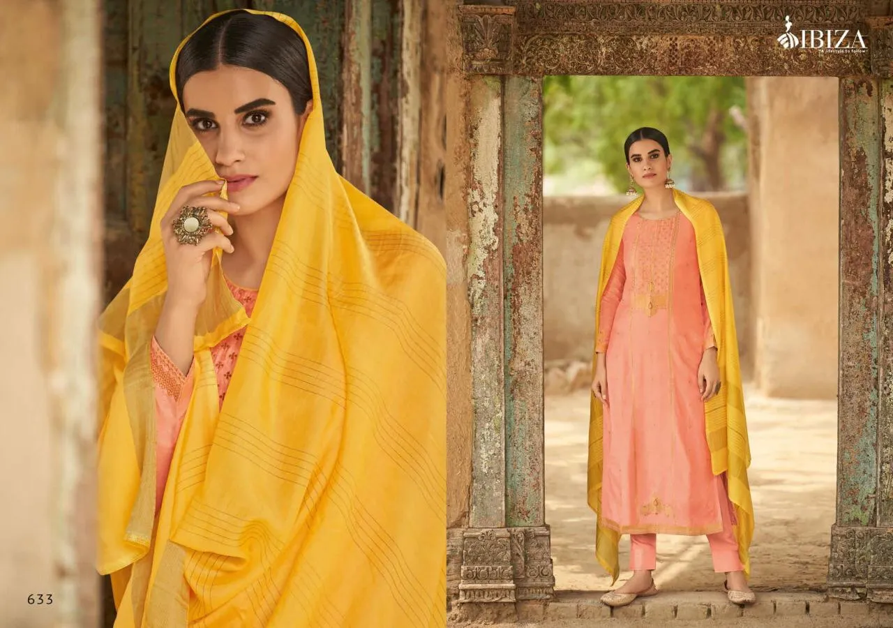 Ibiza Launched Bunai Heavy Silk Minakari Casual Wear Salwar Kameez