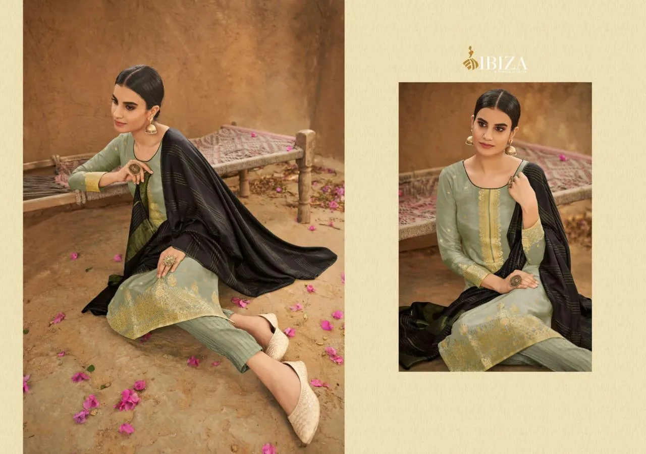 Ibiza Launched Bunai Heavy Silk Minakari Casual Wear Salwar Kameez