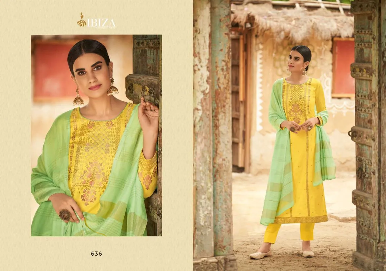 Ibiza Launched Bunai Heavy Silk Minakari Casual Wear Salwar Kameez