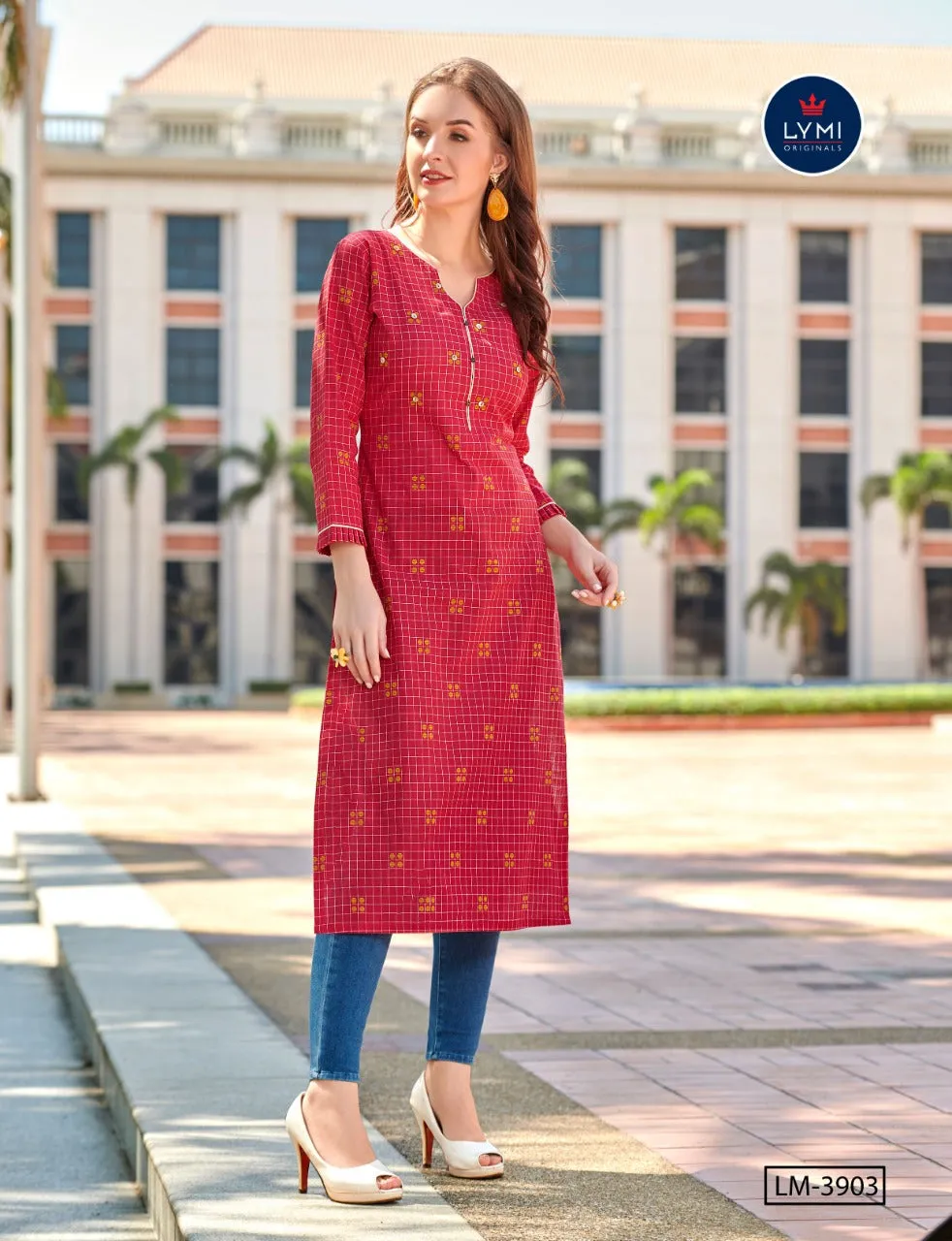 Kessi Fabrics Lymi Presents Grass Cotton Casual Wear Kurtis Collection