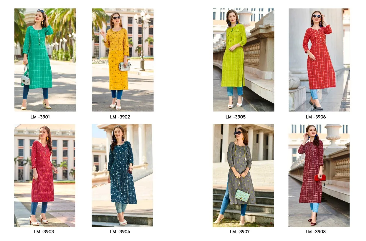 Kessi Fabrics Lymi Presents Grass Cotton Casual Wear Kurtis Collection