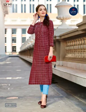 Kessi Fabrics Lymi Presents Grass Cotton Casual Wear Kurtis Collection