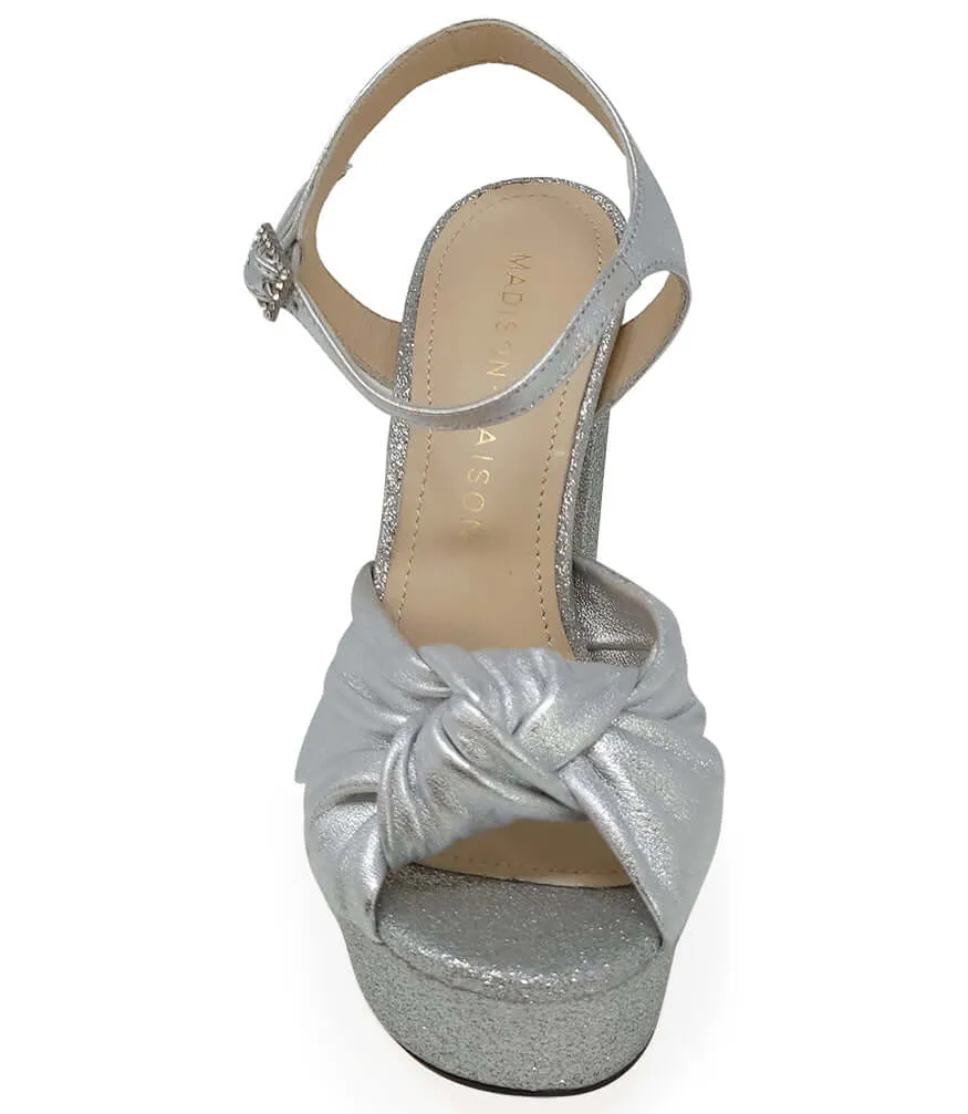 Marilu Silver Glitter Platform Heel