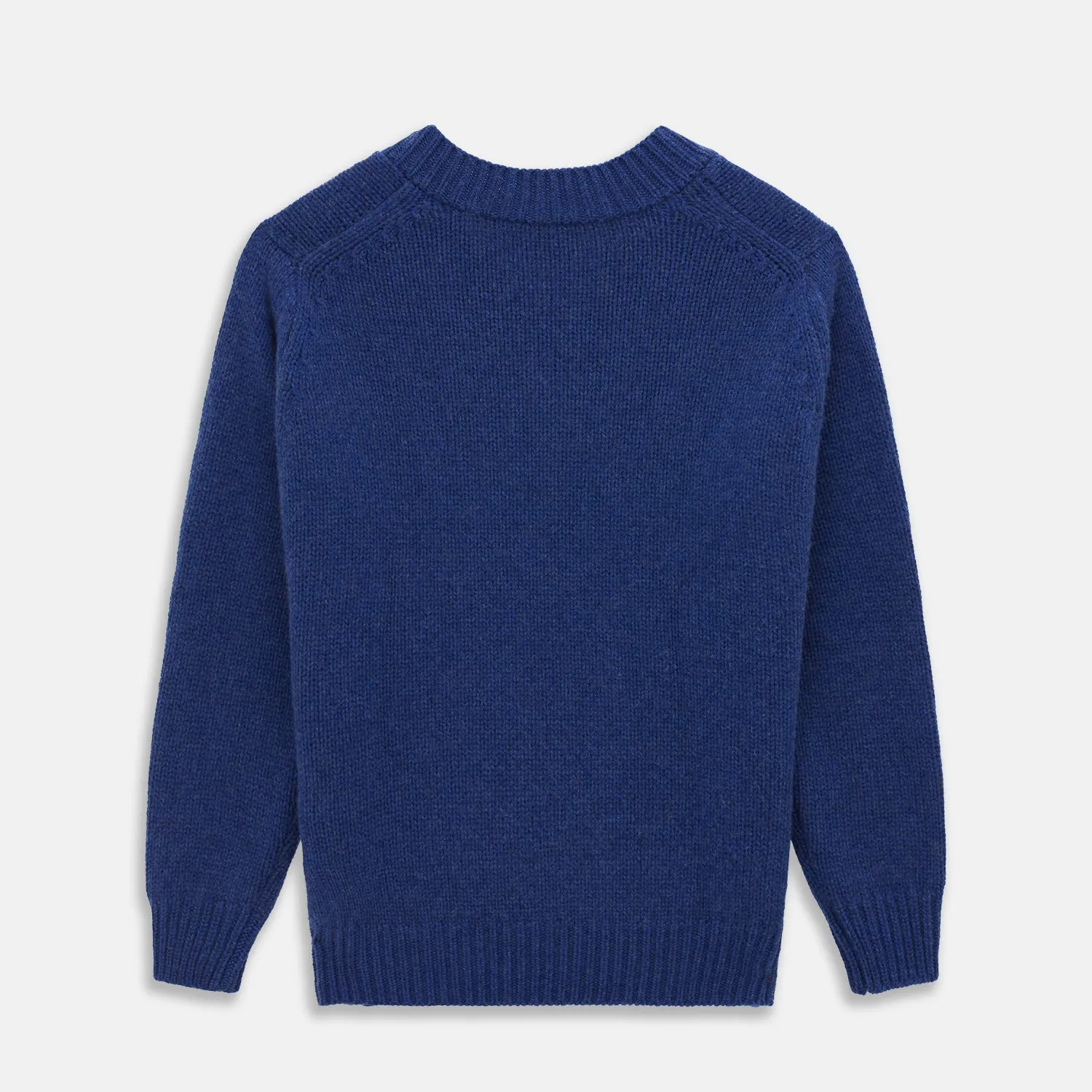 Marine Blue Cashmere Edwards V-Neck Jumper