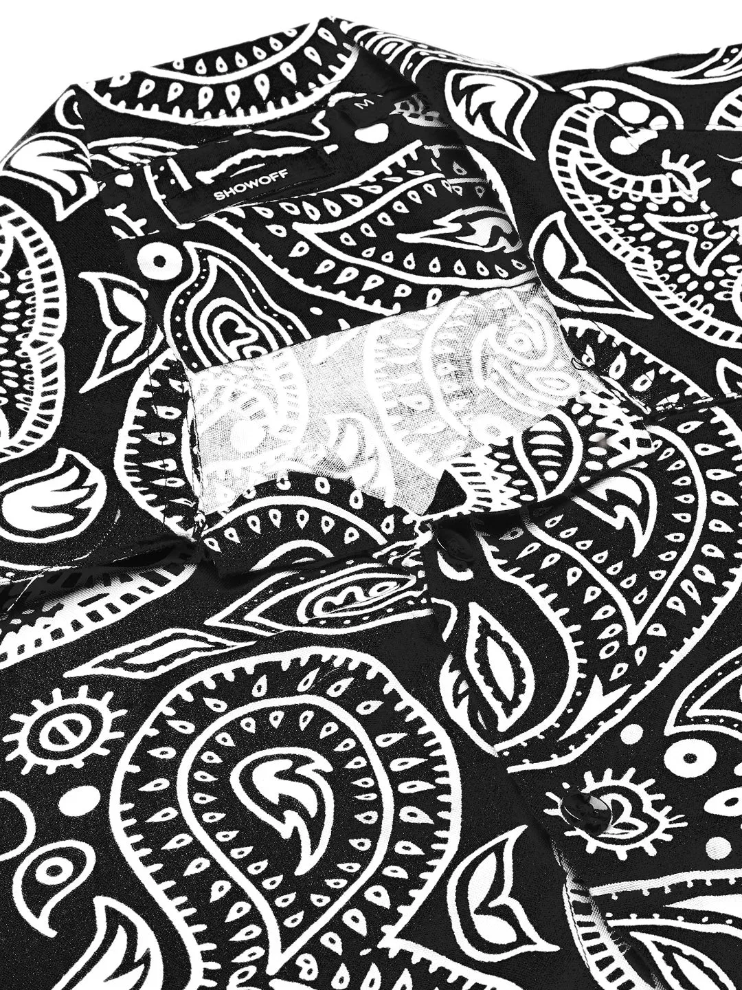 Men Black Printed Co Ords Set with Shorts