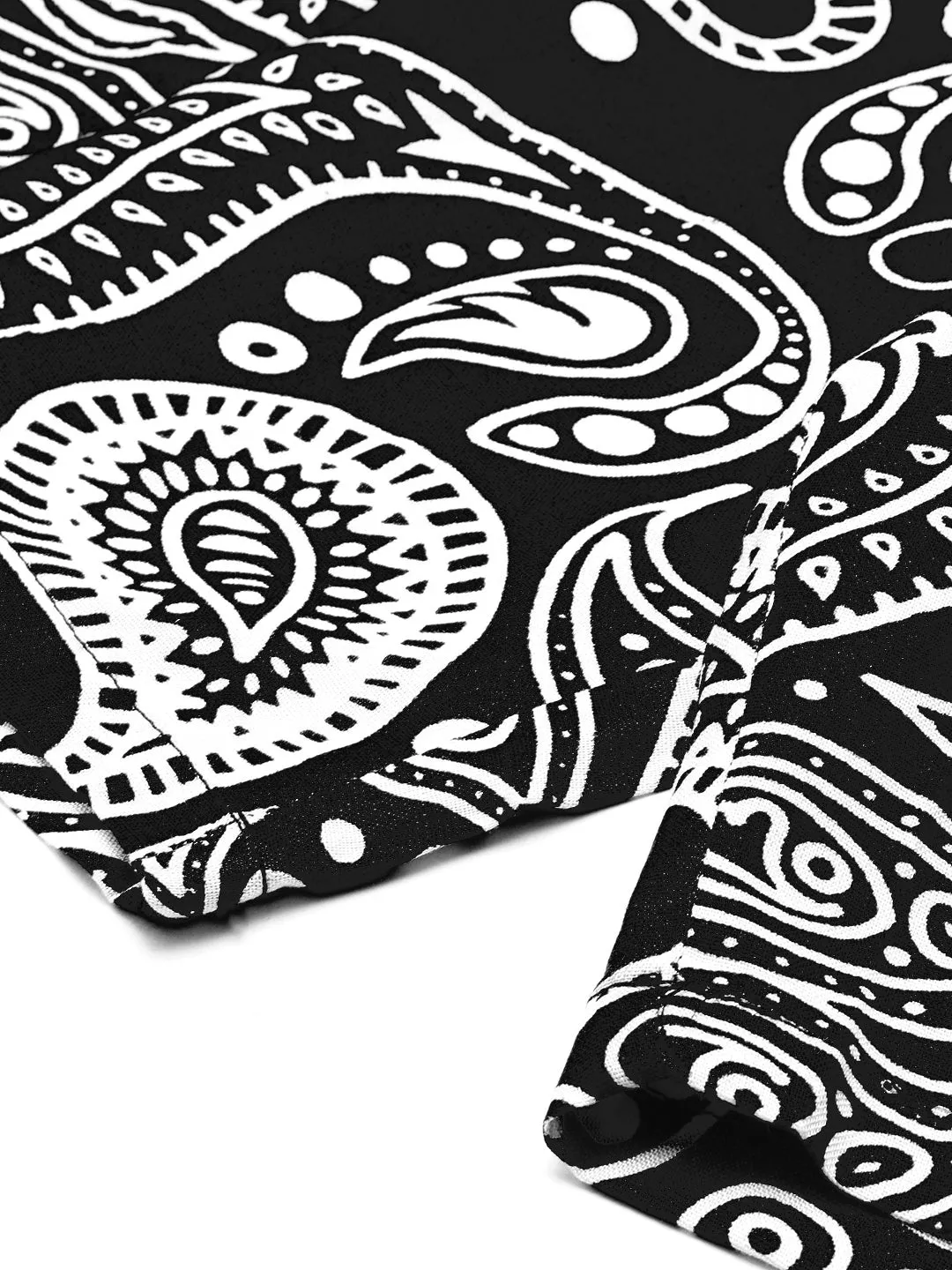 Men Black Printed Co Ords Set with Shorts