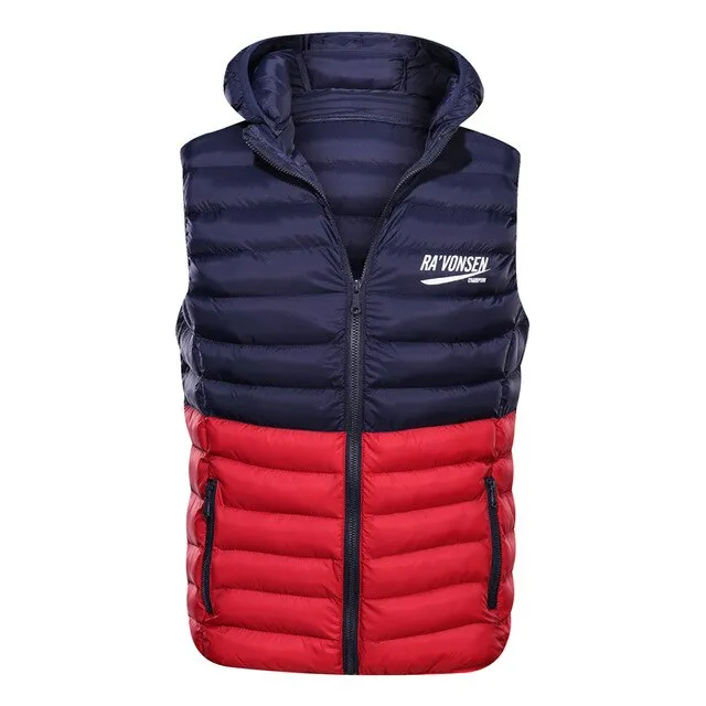 New Spring Autumn Sleeveless Jacket for Men Fashion Warm Cotton Padded Hooded Parkas Male Winter Vest Mens Work Vests Waistcoat