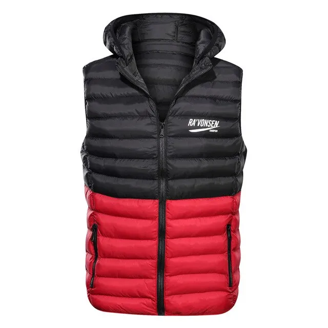 New Spring Autumn Sleeveless Jacket for Men Fashion Warm Cotton Padded Hooded Parkas Male Winter Vest Mens Work Vests Waistcoat