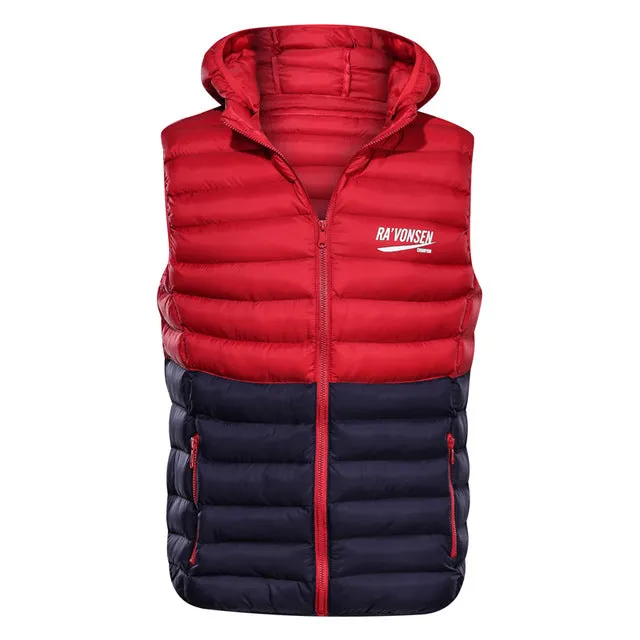 New Spring Autumn Sleeveless Jacket for Men Fashion Warm Cotton Padded Hooded Parkas Male Winter Vest Mens Work Vests Waistcoat