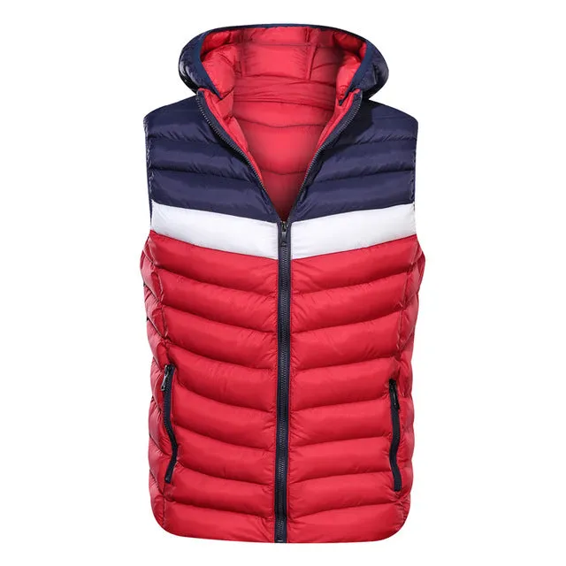 New Spring Autumn Sleeveless Jacket for Men Fashion Warm Cotton Padded Hooded Parkas Male Winter Vest Mens Work Vests Waistcoat