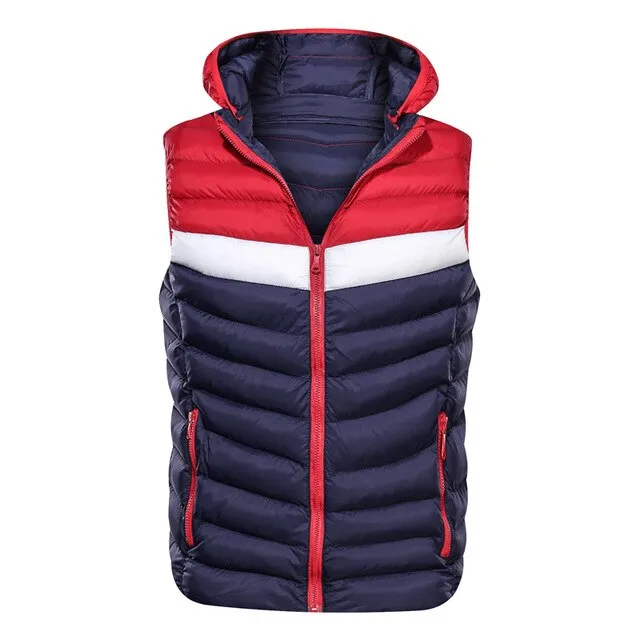 New Spring Autumn Sleeveless Jacket for Men Fashion Warm Cotton Padded Hooded Parkas Male Winter Vest Mens Work Vests Waistcoat