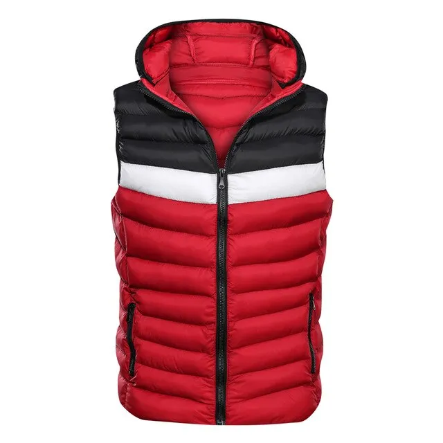 New Spring Autumn Sleeveless Jacket for Men Fashion Warm Cotton Padded Hooded Parkas Male Winter Vest Mens Work Vests Waistcoat
