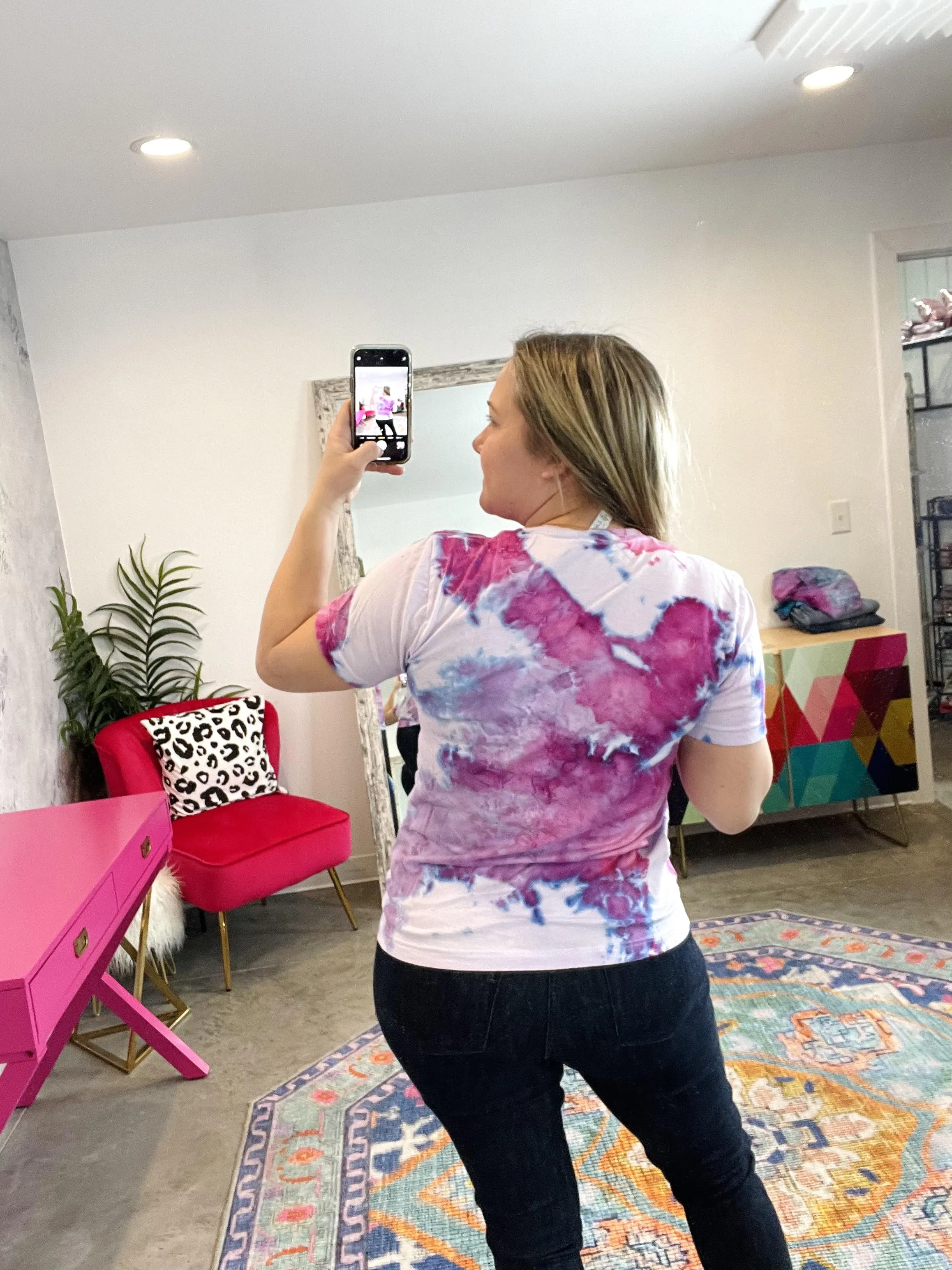 One of a Kind! Custom Ice Dyed Tee (Multiple Colors!)