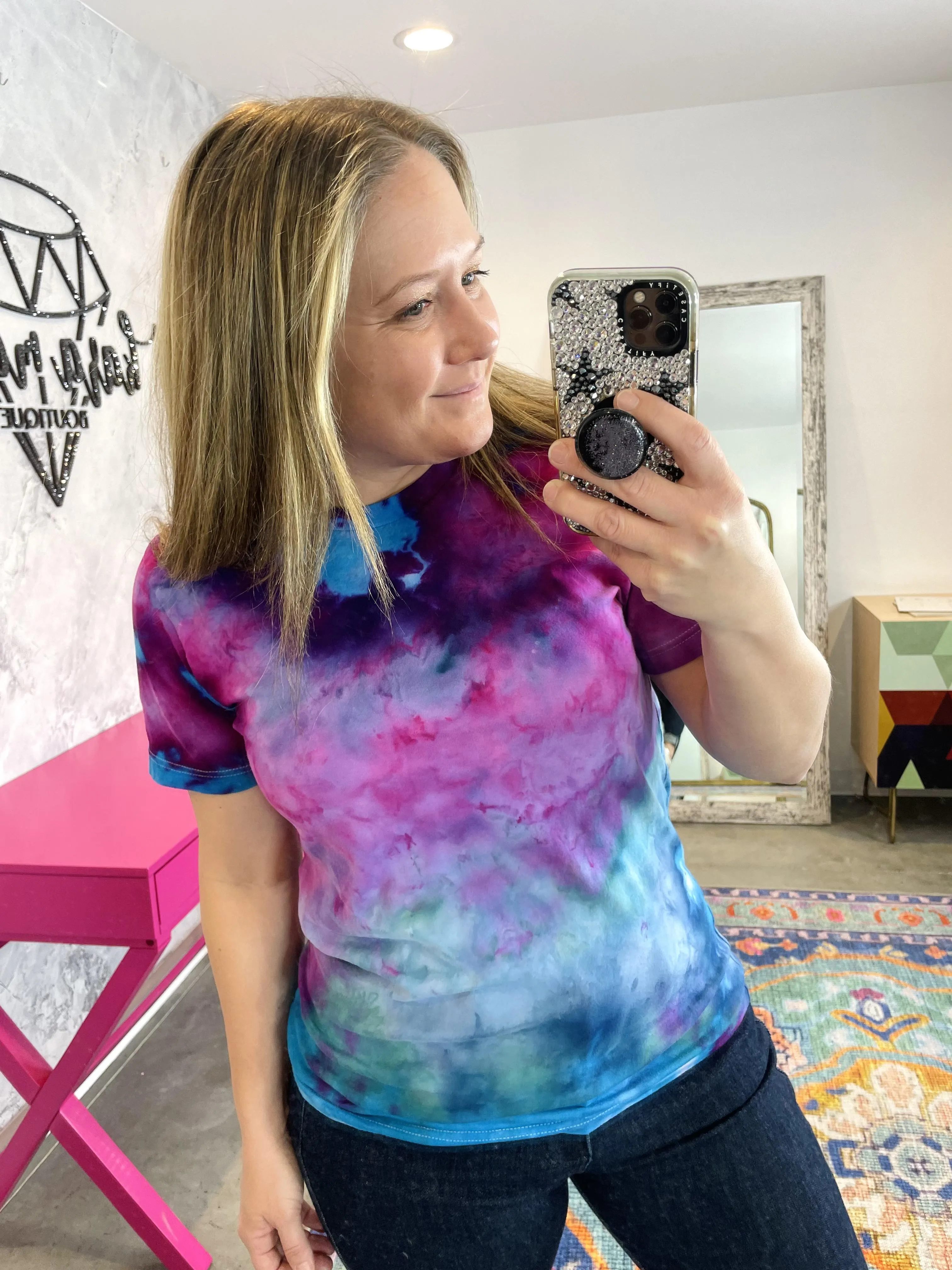 One of a Kind! Custom Ice Dyed Tee (Multiple Colors!)