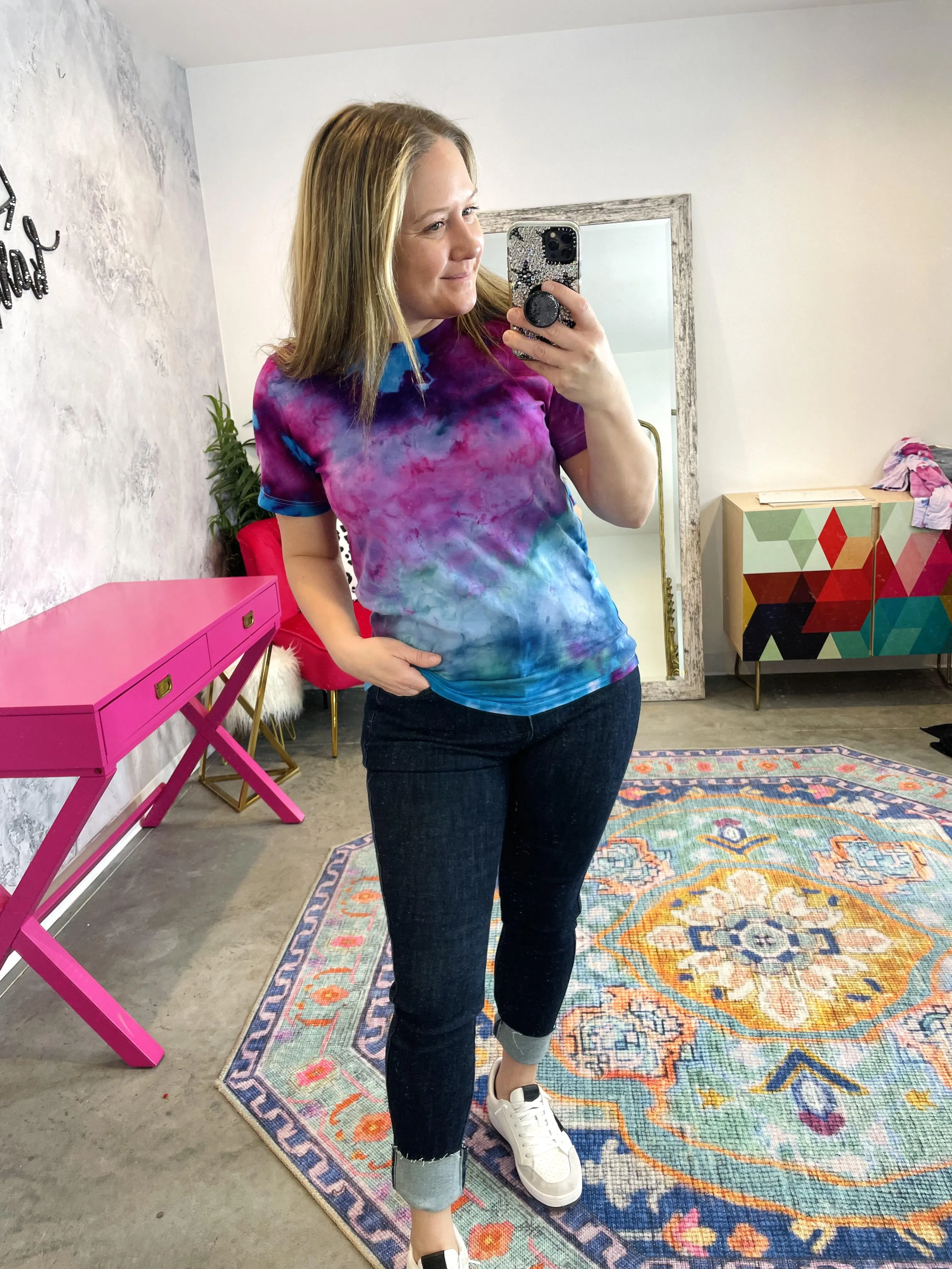 One of a Kind! Custom Ice Dyed Tee (Multiple Colors!)