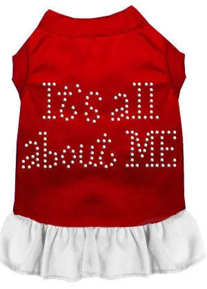 Rhinestone All About Me Dress Red With White Xl