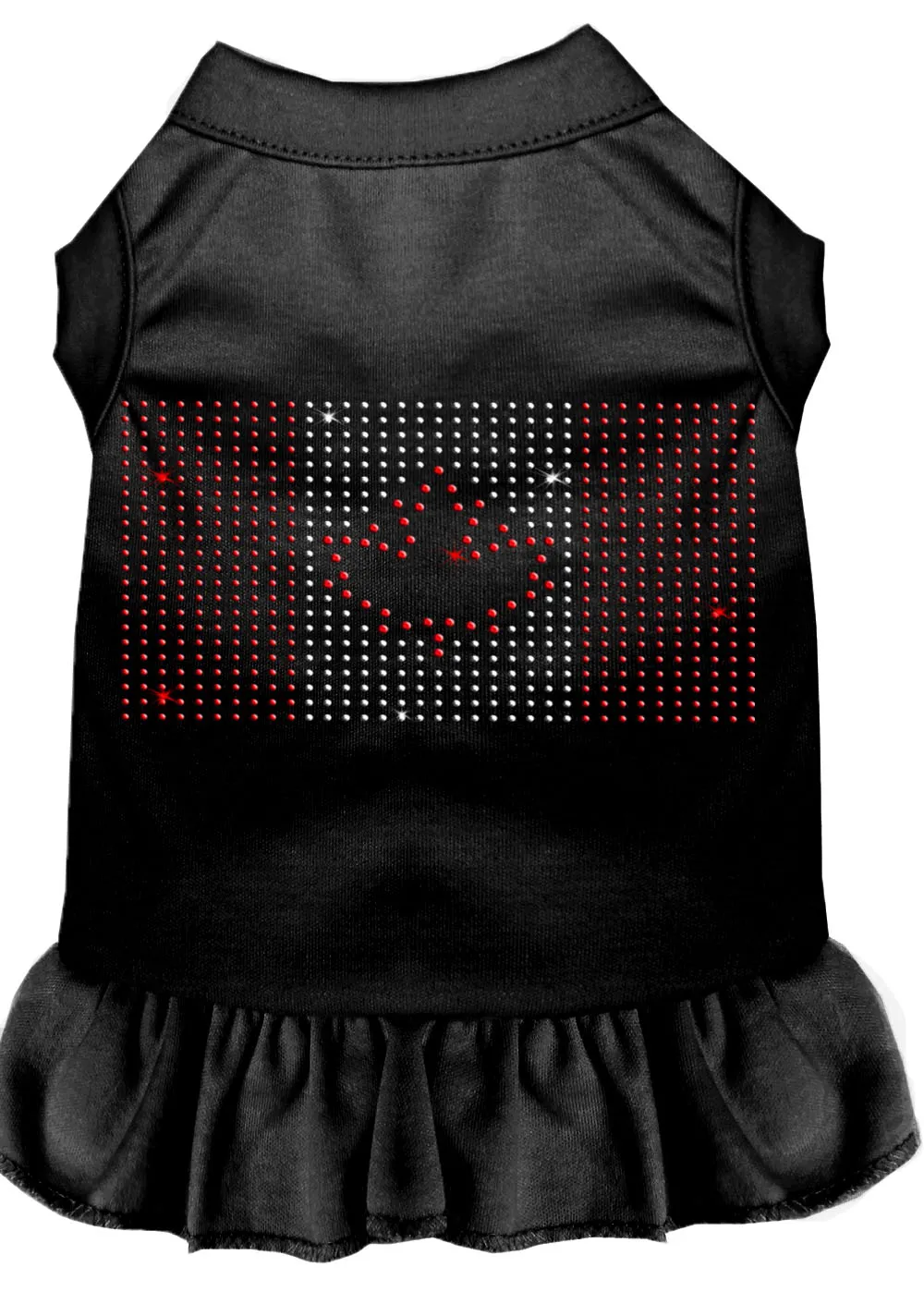 Rhinestone Canadian Flag Dress Black Xs