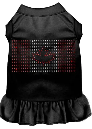 Rhinestone Canadian Flag Dress Black Xs