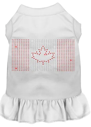 Rhinestone Canadian Flag Dress White Xs