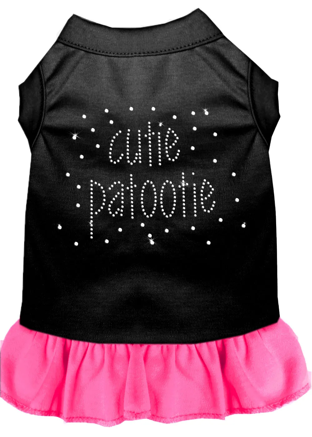 Rhinestone Cutie Patootie Dress Black With Bright Pink Sm