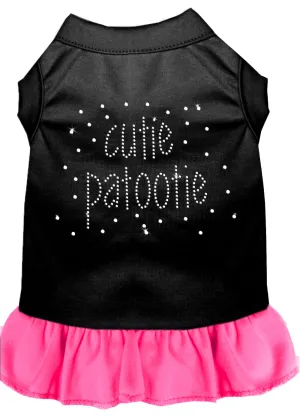 Rhinestone Cutie Patootie Dress Black With Bright Pink Sm