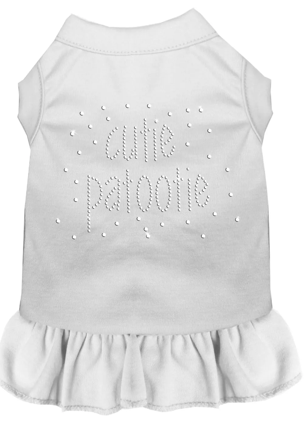 Rhinestone Cutie Patootie Dress White Xs