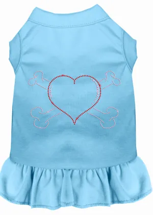 Rhinestone Heart And Crossbones Dress Baby Blue Xxxl