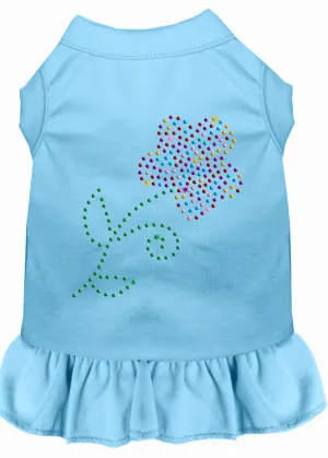 Rhinestone Multi Flower Dress Baby Blue Xxxl