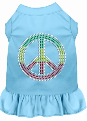 Rhinestone Rasta Peace Dress Baby Blue Xl