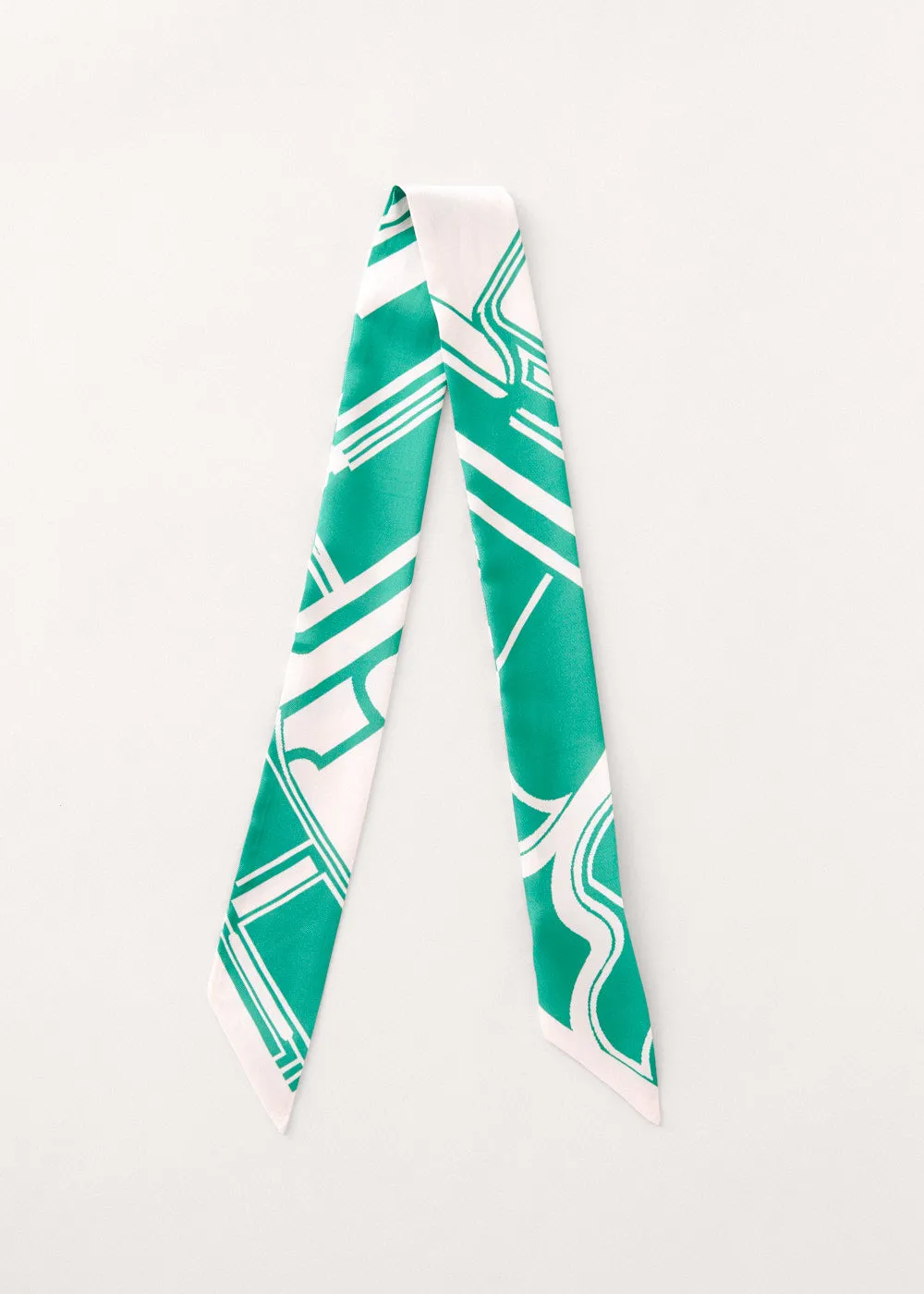 SAFFRON SATIN SCARF - GREEN
