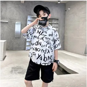 Sensational Kid's Lycra Printed Casual wear Shirt And Shorts Set