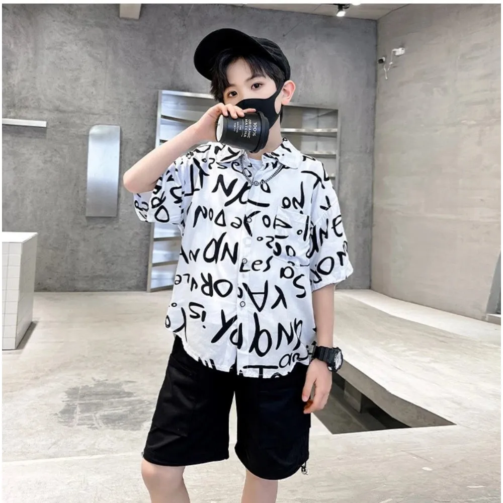 Sensational Kid's Lycra Printed Casual wear Shirt And Shorts Set