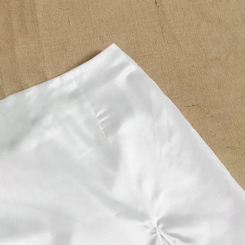 Split Hem Satin Skirt