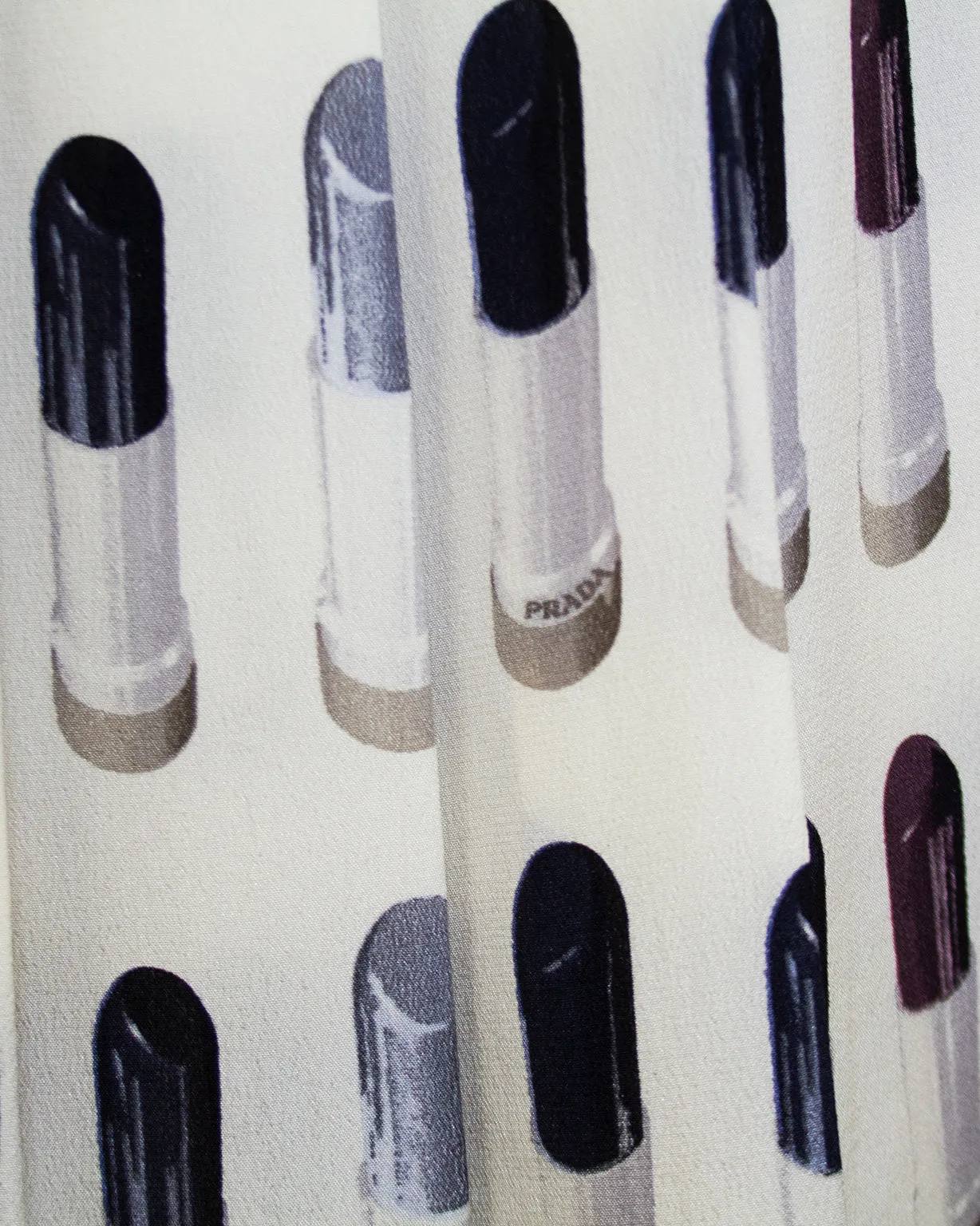 Spring 2000 Runway Lipstick Print Silk Skirt