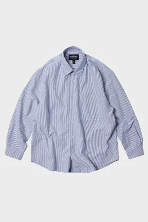 Stripe Cotton Relaxed Shirt - Blue