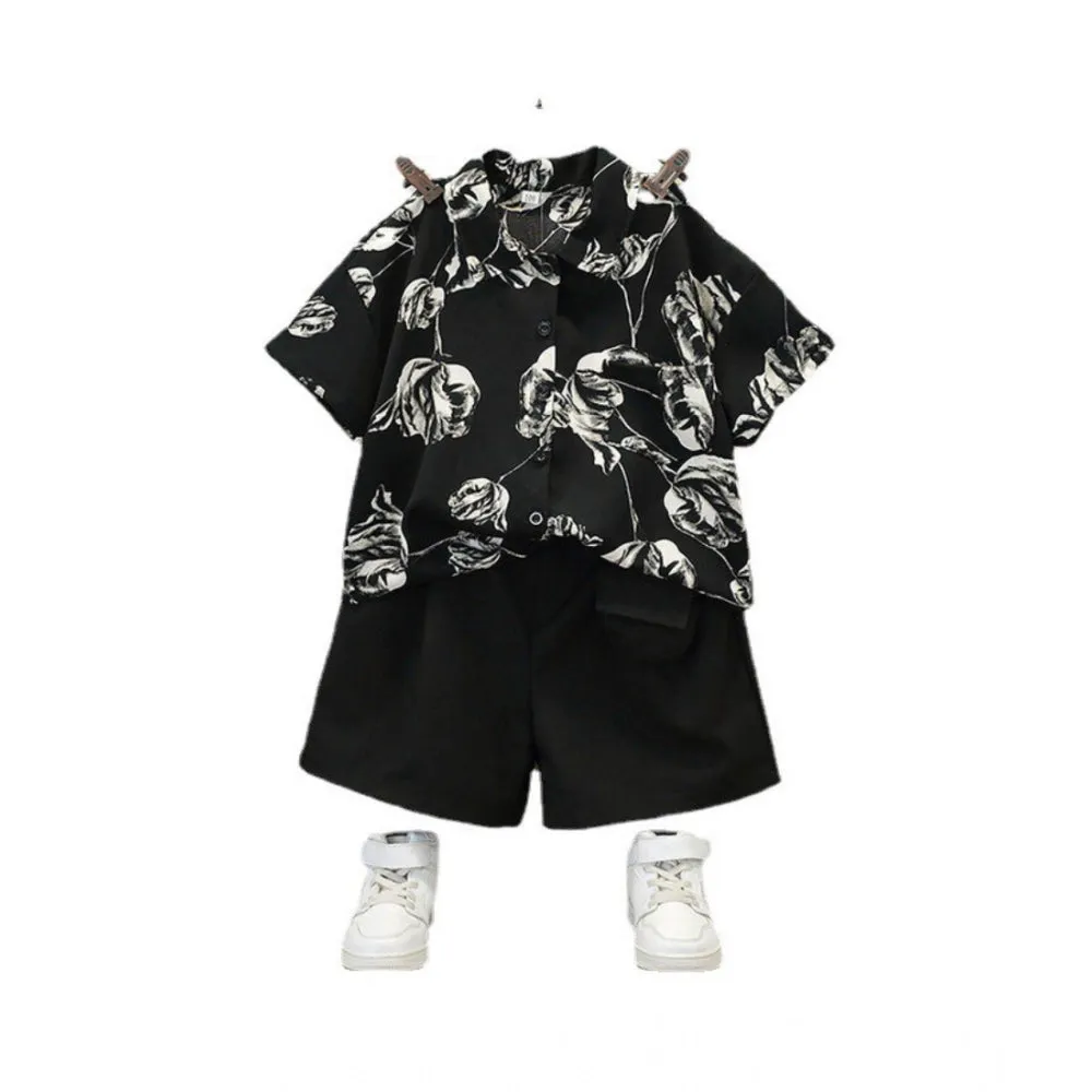 Stylish Kid's Lycra Printed Casual wear Shirt And Shorts Set