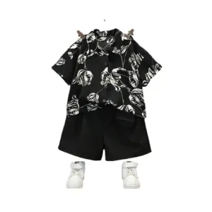Stylish Kid's Lycra Printed Casual wear Shirt And Shorts Set