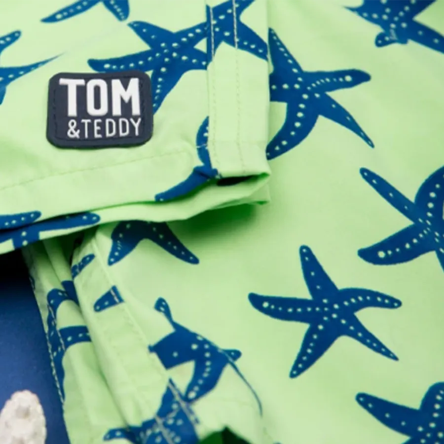 Tom & Teddy Starfish Men Swim Shorts STFGB - Fresh Green & Blue