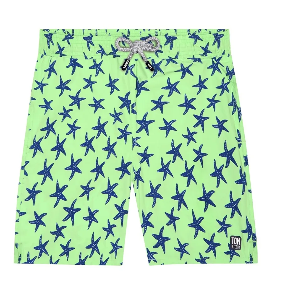 Tom & Teddy Starfish Men Swim Shorts STFGB - Fresh Green & Blue