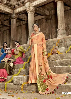 Triveni Launched Tasveer Cotton Linen Printed Casual Wear Sarees