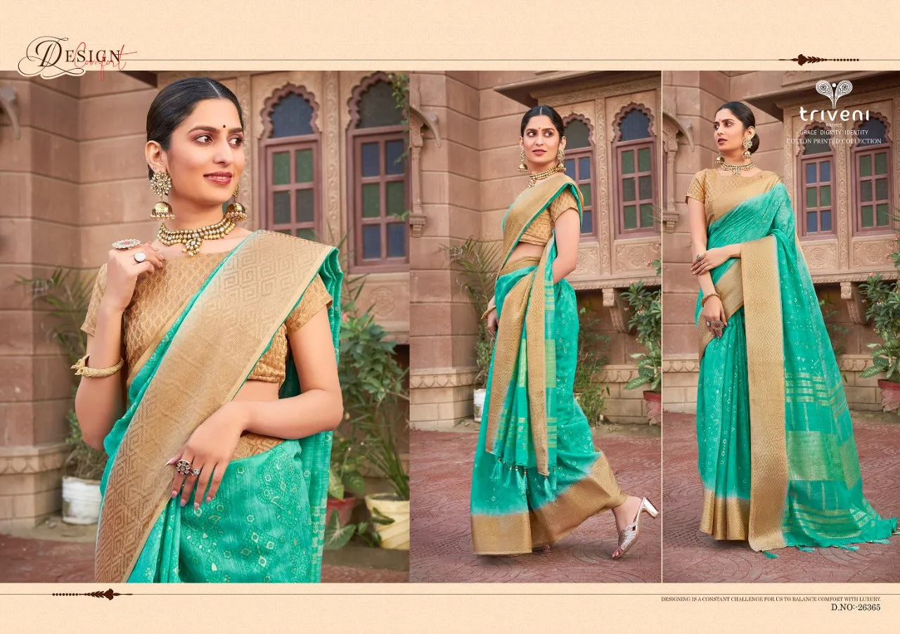 Triveni Presents Navrangi Cotton Printed Casual Wear Sarees Collection