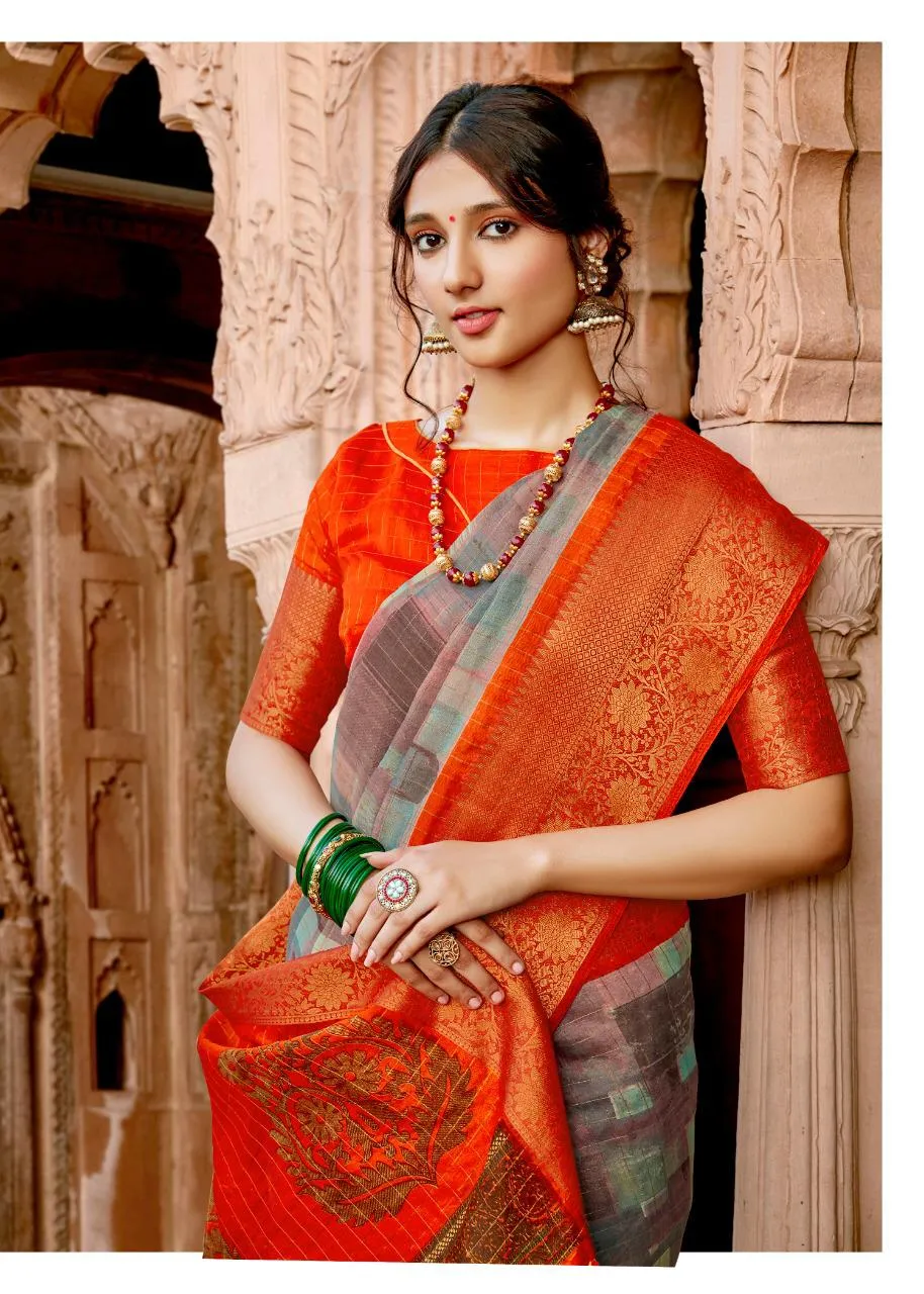Triveni Presents Prem Ratan Cotton Linen Printed Casual Wear Sarees